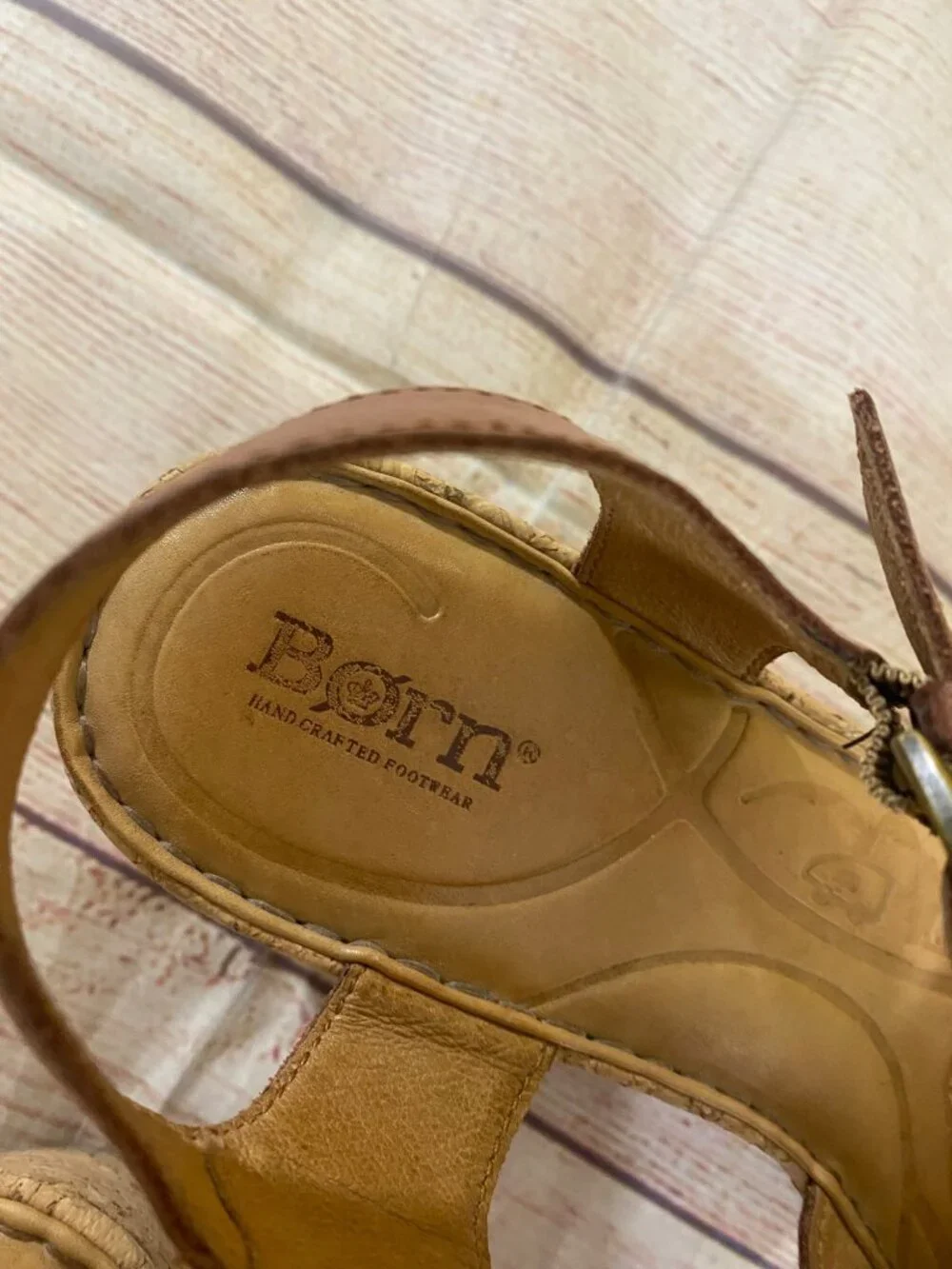 Born Women's Alaina Brown Leather WedgeSandals Platforms - 9